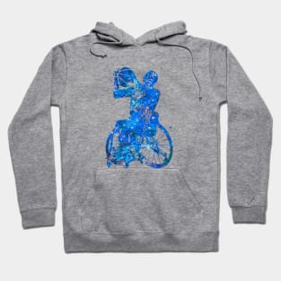 Wheelchair basketball blue art Hoodie